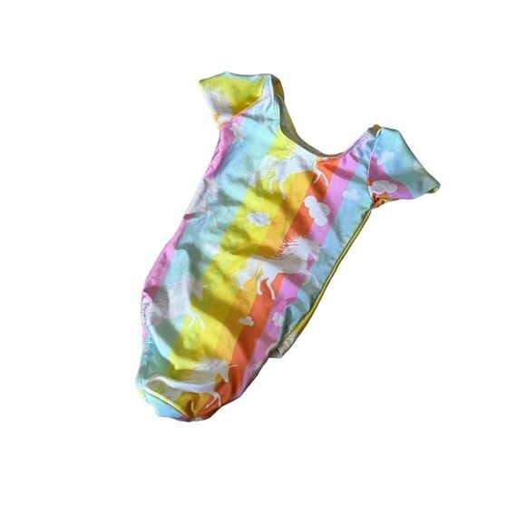 One piece pink & yellow unicorn leotard Size 3-4 Years - Picture 3 of 5
